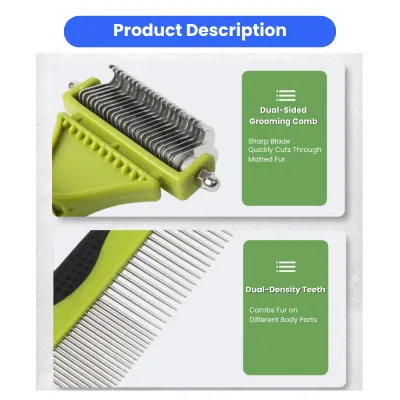 Dematting Tool Slicker Brush Nail File 6pcs Pet Grooming Kit (5)