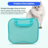 Dematting Tool Slicker Brush Nail File 6pcs Pet Blue Grooming Kit (4)