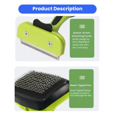 Dematting Tool Slicker Brush Nail File 6pcs Pet Grooming Kit (7)