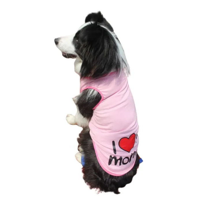 Mother's Day Large Dog Tank Top Breathable Summer Vest (2)