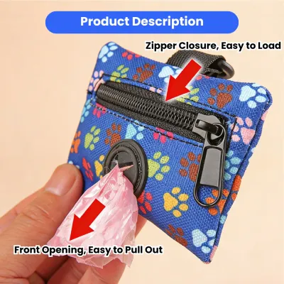 Quick-Hook and Zipper Front Slip-Resistant Dog Poop Bag Holder (9)