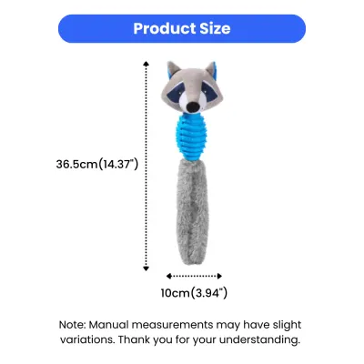 Interactive Raccoon Shape Squeaky TPR Plush Tail Dog Chew Toy Interactive Raccoon Shape Squeaky TPR Plush Tail Dog Chew Toy