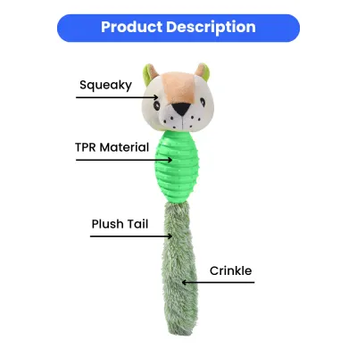 Interactive Squeaky TPR Plush Tail Pet Dog Chew Toy Interactive Squeaky TPR Plush Tail Pet Dog Chew Toy