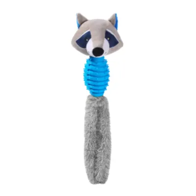 Interactive Raccoon Shape Squeaky TPR Plush Tail Dog Chew Toy Interactive Raccoon Shape Squeaky TPR Plush Tail Dog Chew Toy