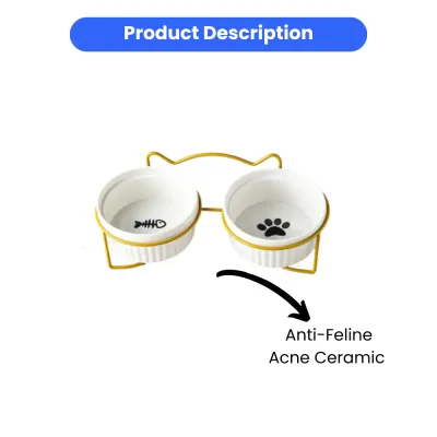 Neck Protect Cat Bowls    2-Pack Elevated Food and Water Bowl Set with Stand