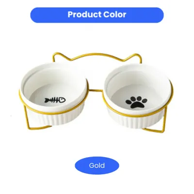 wholasale Neck Protect   Cat Bowls 2-Pack Elevated Food and Water Bowl Set with Stand