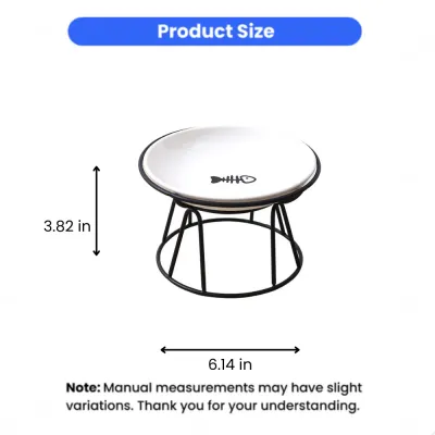 Elevated Ceramic Cat Bowls Anti-Acne Food and Water Bowls Black Stand Elevated Ceramic Cat Bowls Anti-Acne Food and Water Bowls Black Stand