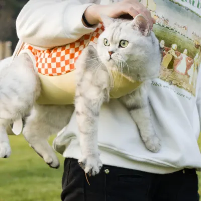 Checkered Cat Carrier Backpack Portable Pet Sling Bag for Outdoor Walking Checkered Cat Carrier Backpack Portable Pet Sling Bag for Outdoor Walking