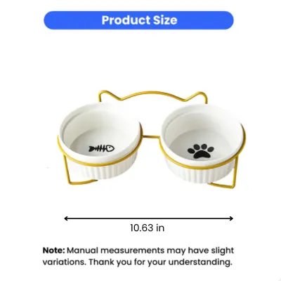 wholasale Neck Protect      Cat Bowls 2-Pack Elevated Food and Water Bowl Set with Stand