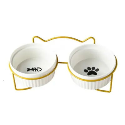 wholasale Neck Protect Cat Bowls 2-Pack Elevated Food and Water Bowl Set with Stand wholasale Neck Protect Cat Bowls 2-Pack Elevated Food and Water Bowl Set with Stand