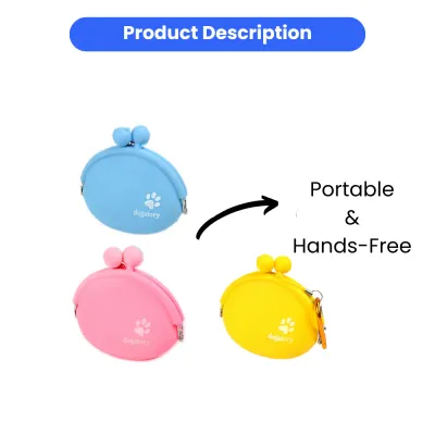 Cute Silicone Dog Treat Pouch Portable Pet Snack Bag for Walking Training