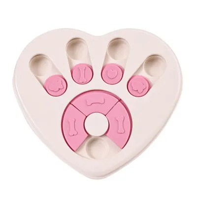 Heart-Shaped Dog Puzzle Slow Feeder  Cute Anti-Gulping  Pet Food Bowl