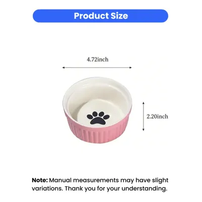 Elevated Ceramic Cat Bowls Anti-Acne Food and Water Bowls with Black Stand