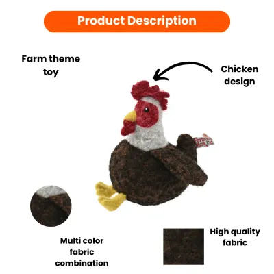 Farm Collection Cute Rooster Style Felt Dog Toy3 Farm Collection Cute Rooster Style Felt Dog Toy3