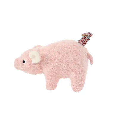 Farm Collection Realistic Pink Pig Style Felt Dog Toy1