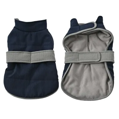 Contrasting Belt Design Jacquard Striped Texture Dog Coat3