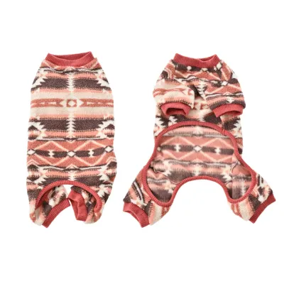 Ethnic Pattern Design Fleece Dog Pajamas with Knitted Cuffs3 Ethnic Pattern Design Fleece Dog Pajamas with Knitted Cuffs3