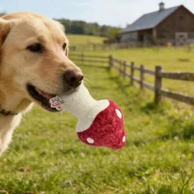 Farm Collection Cute Mushroom Style Felt Dog Toy Farm Collection Cute Mushroom Style Felt Dog Toy