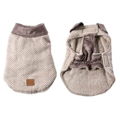Luxurious Plaid Wool Fabric Dog Coat with Plush Lining3 Luxurious Plaid Wool Fabric Dog Coat with Plush Lining3
