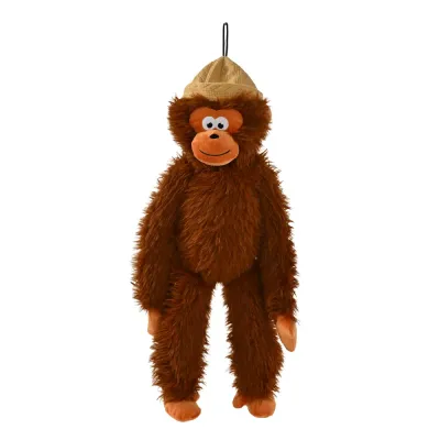 Cute Brown Ape Style Hangable Squeaky Crinkly Dog Companion Toy4 Cute Brown Ape Style Hangable Squeaky Crinkly Dog Companion Toy4