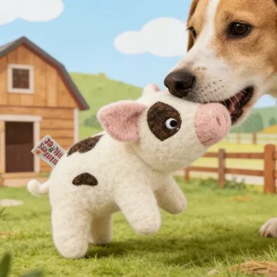 Farm Collection Realistic White Pig Style Felt Pet Toy7 Farm Collection Realistic White Pig Style Felt Pet Toy7