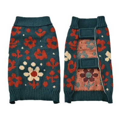 Dual Hook and Loop Straps Warm Wool-textured Fabric Dog Sweater3