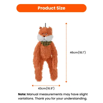 Cute Orange Fox Style Hangable Squeaky Crinkly Dog Companion Toy6 Cute Orange Fox Style Hangable Squeaky Crinkly Dog Companion Toy6
