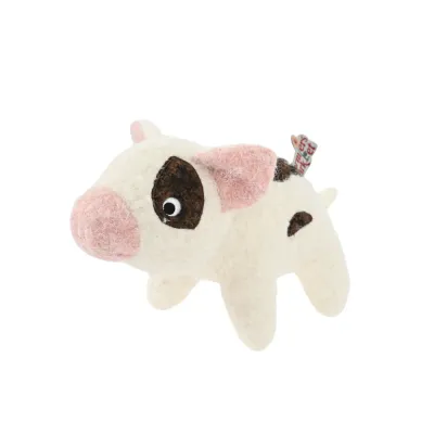 Farm Collection Realistic White Pig Style Felt Pet Toy1 Farm Collection Realistic White Pig Style Felt Pet Toy1