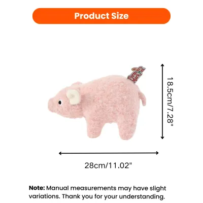 Farm Collection Realistic Pink Pig Style Felt Dog Toy2