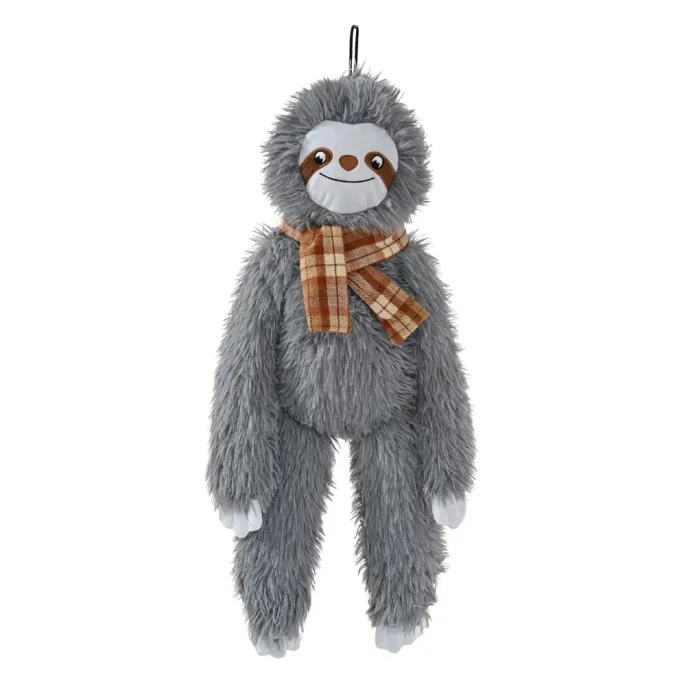 Cute Grey Sloth Style Hangable Squeaky Crinkly Dog Companion Toy1 Cute Grey Sloth Style Hangable Squeaky Crinkly Dog Companion Toy1