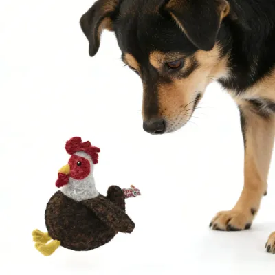 Farm Collection Cute Rooster Style Felt Dog Toy6 Farm Collection Cute Rooster Style Felt Dog Toy6