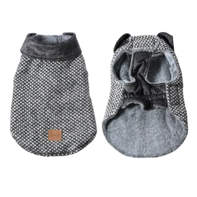 Luxurious Plaid Wool Fabric Dog Coat with Plush Lining2 Luxurious Plaid Wool Fabric Dog Coat with Plush Lining2