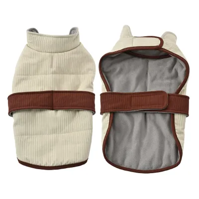 Contrasting Belt Design Jacquard Striped Texture Dog Coat2