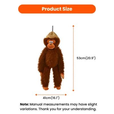 Cute Brown Ape Style Hangable Squeaky Crinkly Dog Companion Toy6 Cute Brown Ape Style Hangable Squeaky Crinkly Dog Companion Toy6