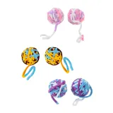 2 Pack Interactive Yarn Ball Handmade Colorful Bell Cat Toy