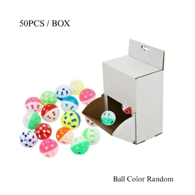 50 Pcs Box Colorful Bell Cat Toy Ball Interactive Self Play Pet Toy 50 Pcs Box Colorful Bell Cat Toy Ball Interactive Self Play Pet Toy