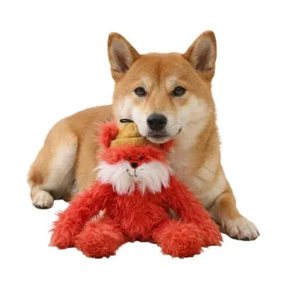 Cute Red Fox Style Hangable Squeaky Crinkly Dog Companion Toy Cute Red Fox Style Hangable Squeaky Crinkly Dog Companion Toy