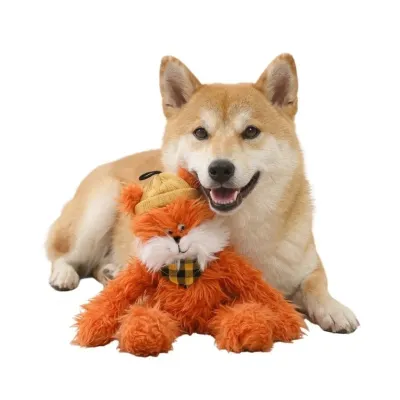 Cute Orange Fox Style Hangable Squeaky Crinkly Dog Companion Toy Cute Orange Fox Style Hangable Squeaky Crinkly Dog Companion Toy