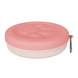 pink collapsible dog bowl portable foldable pet bowl for travel outdoor feeding