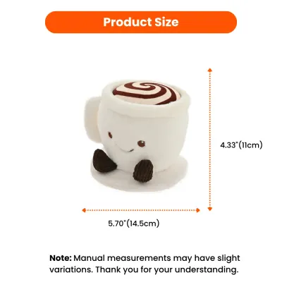 Coffee Cup Dog Toy Size Dimensions Small Dog Plush Toy coffee cup dog toy size 5.7 inch width 4.33 inch height plush pet toy dimensions