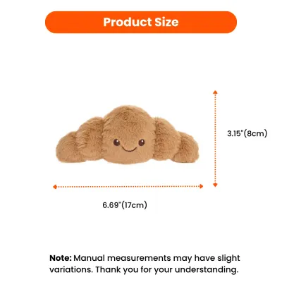 Plush Dog Toy Size Chart Croissant Pet Toy Dimensions plush dog toy size chart croissant toy dimensions 17cm 8cm small dog toy