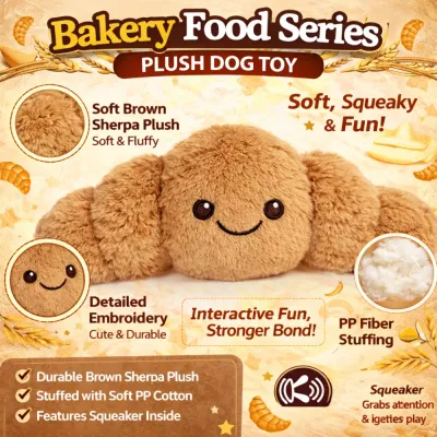 Bakery Plush Dog Toy Soft Squeaky Sherpa Pet Toy Wholesale bakery plush dog toy squeaky sherpa fabric pp cotton stuffing durable pet toy
