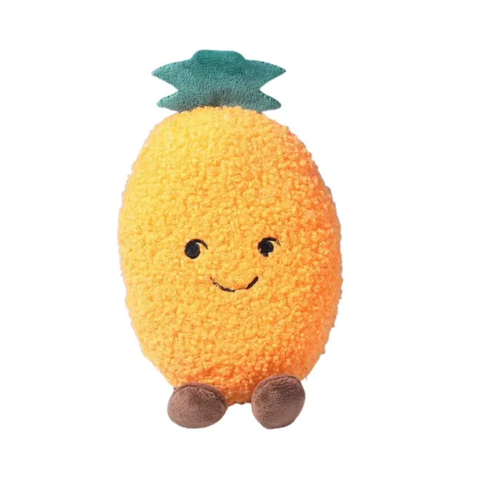 pineapple plush dog toy squeaky pet toy wholesale dog toys bulk pineapple shaped plush dog toy soft squeaky chew toy for small dogs