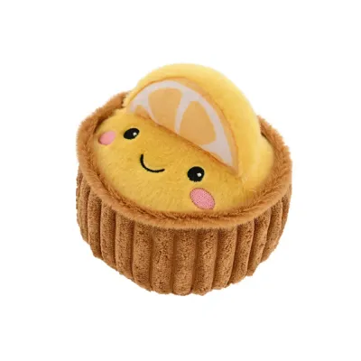 lemon tart plush dog toy squeaky soft pet toy for dogs