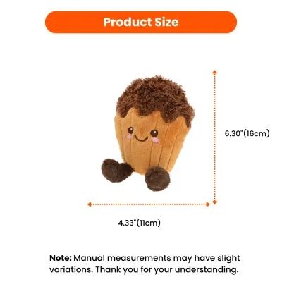 muffin plush dog toy size 6.3 inch height 4.33 inch width plush dog toy size 6.3 inch height and 4.33 inch width suitable for small dogs
