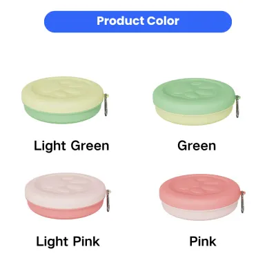 Collapsible Dog Bowl Color Options Light Green Pink portable collapsible dog bowl available in light green green light pink and pink colors