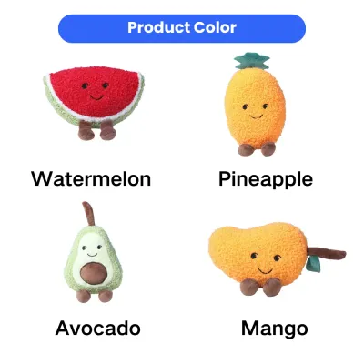 plush fruit dog toys set watermelon pineapple avocado mango wholesale pet toys fruit shaped dog plush toys watermelon pineapple avocado mango squeaky pet toys bulk