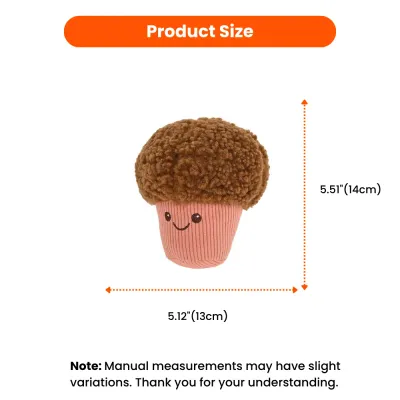Cupcake Dog Toy Size Guide Plush Pet Toy 5.5 Inch plush cupcake dog toy size 5.5 inch height 5.1 inch width
