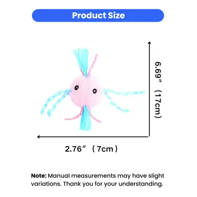 plush octopus cat toy size 2.76 inch width 6.69 inch height small cat toy size