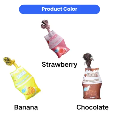 Milk Carton Dog Toy Set Strawberry Banana Chocolate Variants dog toy set strawberry banana chocolate milk carton plush rope toys